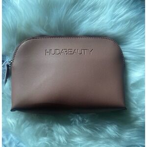 Huda Beauty‎ Brown Pleather Makeup Cosmetic Travel Bag